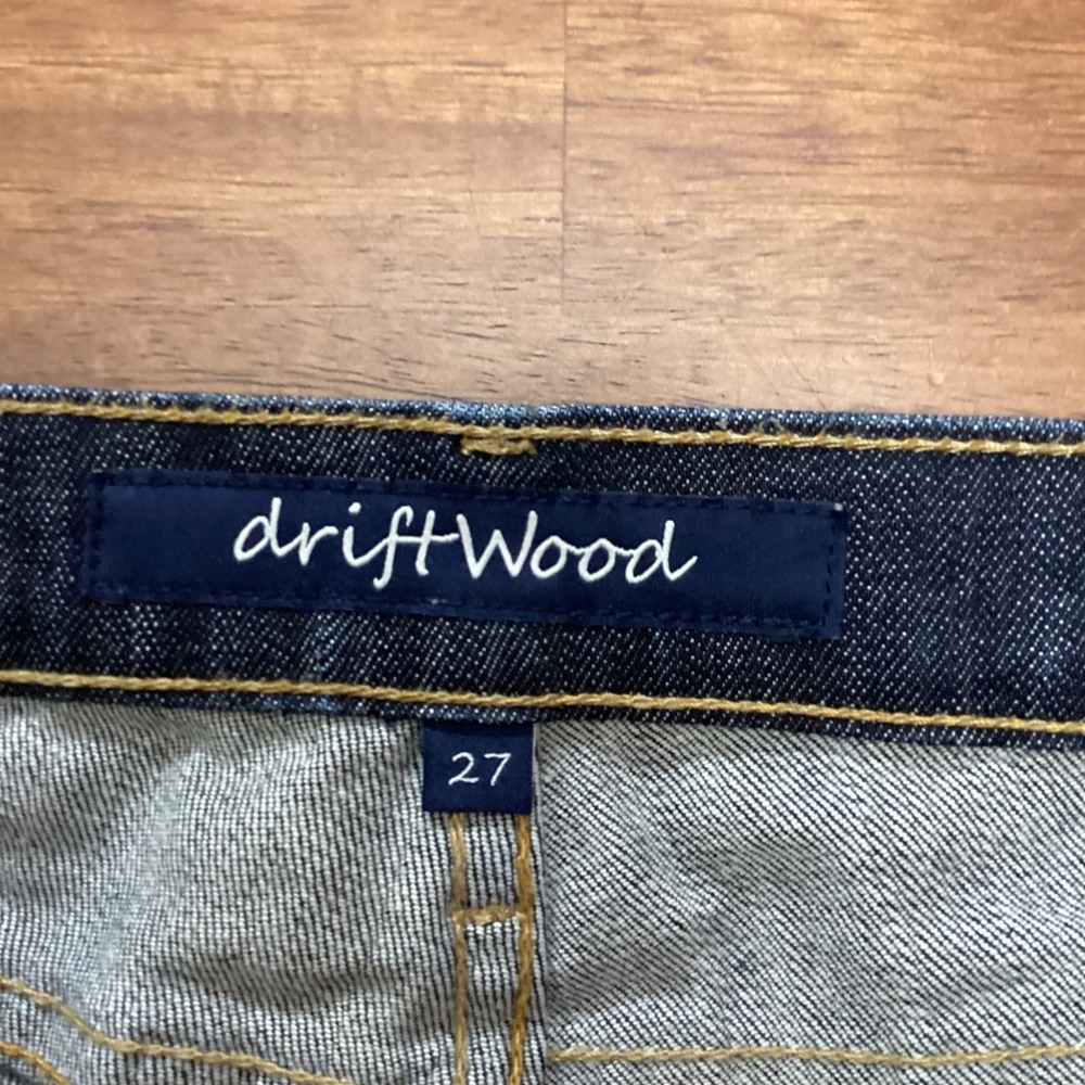 Driftwood Womens Distressed Raw Hem Straight Leg Jeans Dark Wash Size 27 - Picture 4 of 8
